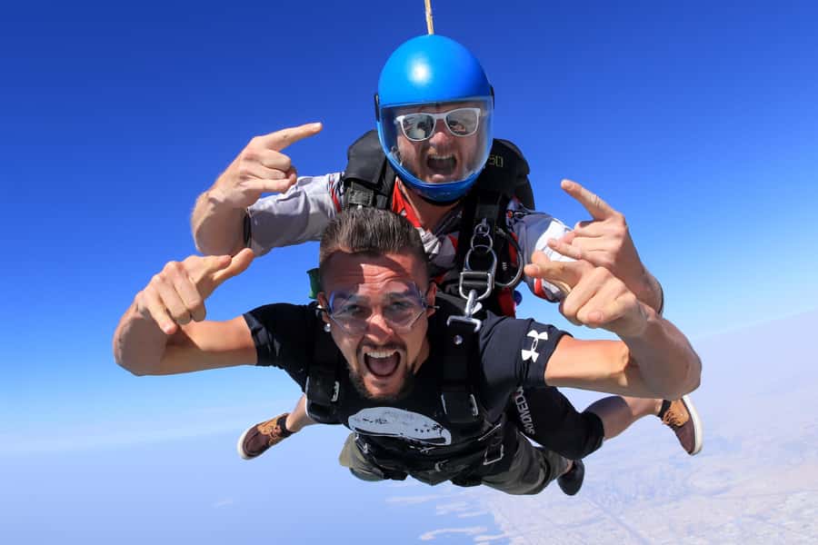 Dubai: Skydive at The Palm with Photos, Video & Yacht Tour - Sixty seconds of freefall, then a slower view