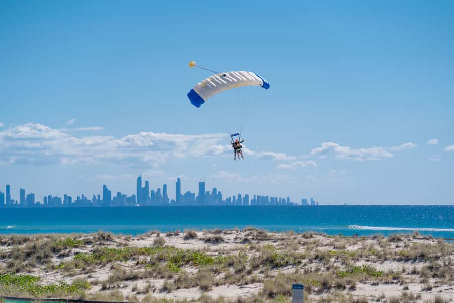 Gold Coast: Tandem Skydiving Experience - The quiet parachute ride to the beach