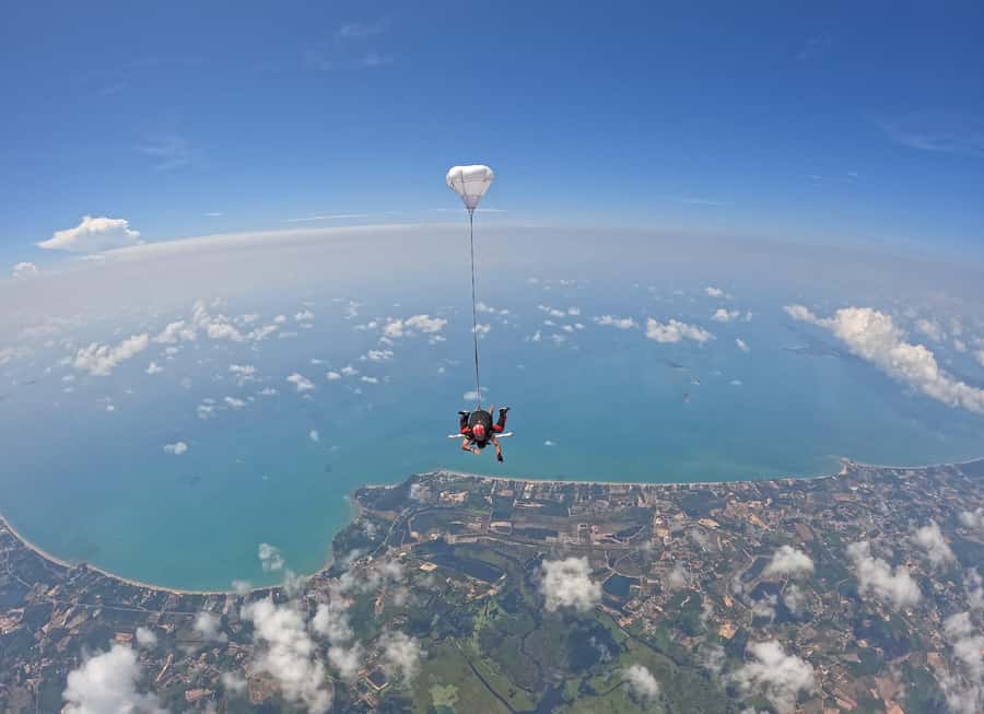 Pattaya: Dropzone Tandem Skydive Experience with Ocean Views - The free fall and the ocean panorama