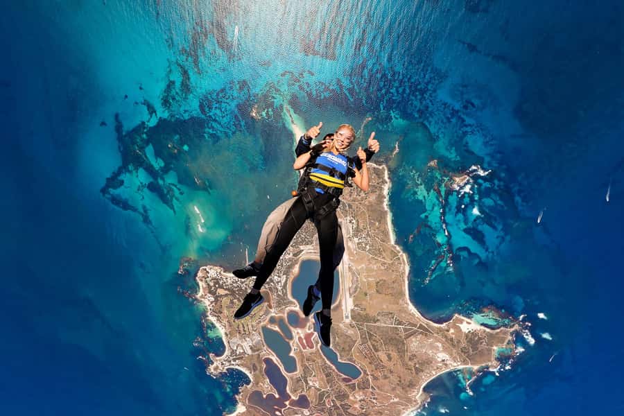 Perth: Rottnest Island Skydive and Ferry Package - Walking to the airfield on Rottnest