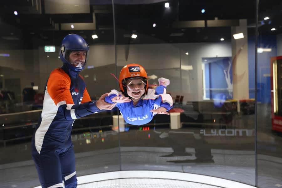 Sydney: Indoor Skydiving Experience - Entering the glass tunnel for flight one
